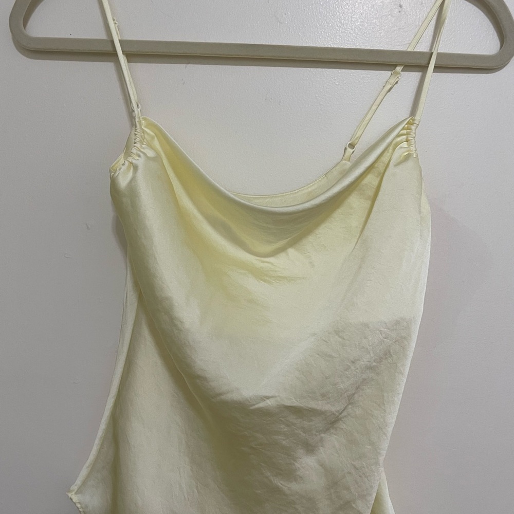 Aritzia Wilfred Baby Yellow Silk Cami
